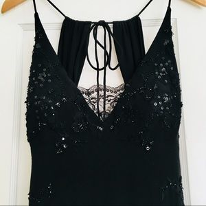 Black Beaded Backless Gown